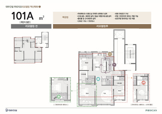 계단식 일반형 리모델링 특화 평면. <대우건설 제공>